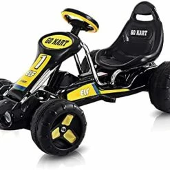 Flash Sale ⭐ HONEY JOY Pedal Go Kart, 4 Wheel Quad Ride On Pedal Car With Steering Wheels & 3 Position Adjustable Seat, Clutch, Outdoor Go Cart For Kids, Gift For Boys 👧 Girls (Yellow) 👏 -Kids' Tricycles Sales 41mAazZXBfL. AC
