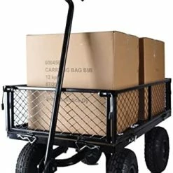 Buy 🔥 ZeHuoGe Outdoor Sport Blue Wagon All Terrain Pulling W/Removable Wooden Side Panels Air Tires Big Foot Panel Wagon 176 Lbs. Weight Capacity Sturdy All Steel Wagon Bed, Children Kids' Pull-Along Wagons (Blue) 😀 -Kids' Tricycles Sales 41mdBIkosIL. AC