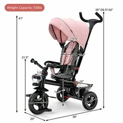 Best reviews of ❤️ BABY JOY Tricycle, 5 In 1 Toddler Bike W/ Removable Push Handle, Reversible Seat, EVA Wheel, Adjustable Canopy, Cup Holder & Storage, Ideal For Kids 1.5-5 Years Old, Tricycle For Toddler (Pink) 🥰 14 Best reviews of ❤️ BABY JOY Tricycle, 5 In 1 Toddler Bike W/ Removable Push Handle, Reversible Seat, EVA Wheel, Adjustable Canopy, Cup Holder & Storage, Ideal For Kids 1.5-5 Years Old, Tricycle For Toddler (Pink) 🥰 -Kids' Tricycles Sales 41pBqTj4apL
