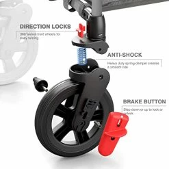 Discount 🛒 Foldable Wagons For Two Kids & Cargo, Collapsible Folding Stroller With Adjustable Handle Bar,Removable Canopy With 5-Point Harness Gray 🎉 -Kids' Tricycles Sales 41pG2gwTtVL