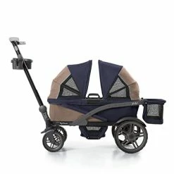 Best Sale 👍 Anthem 2 Double Wagon Stroller, All-Terrain Collapsible Wagon With Canopy For Kids, 2 Seater (Sand & Sea) ✔️