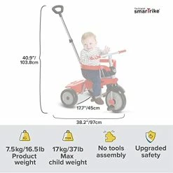 Coupon 💯 Breeze Toddler Tricycle For 1,2,3 Year Olds - 3 In 1 Multi-Stage Trike, Red 🎁 -Kids' Tricycles Sales 41r05E2n5KL