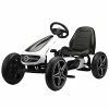 Best Pirce 🧨 TOBBI Pedal Go Kart For Kids, 4-Wheel Pedal Powered Racer Cars W/2-Position Adjustable Seat, Manual Brake,Anti-Slip Wheels, Music And Horn,Ride On Pedal Car For Boys, 👧 Girls (White) ❤️