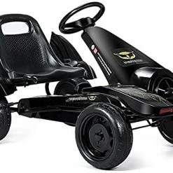 Flash Sale 🥰 GLACER Kids Pedal Go Kart, Pedal Powered Ride On Car For Kids, 4 Wheels Indoor Outdoor Racer Toy Car W/ Adjustable Seat, Foot Pedal, Ideal For Boys 👧 Girls, Black ❤️