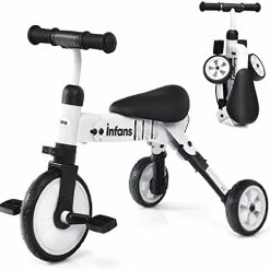 Best reviews of 👏 Kids Tricycles With 3 Wheels, Folding Rider Trike For Toddler 1-4 Years Old, Baby Balance Training Bike Perfect As Boys 👧 Girls Walking Bicycle With Detachable Pedal (2 In 1 Foldable, Blue) 🥰 -Kids' Tricycles Sales 41unYZYJkyL. AC