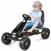 Budget 😉 Costzon Pedal Go Kart For Kids, 4 Wheel Powered Ride On Car, Outdoor Indoor Pedal On Foot Racer Toys With Adjustable Seat, Clutch, Brake, EVA Wheels For Boys 👧 Girls Gift (Black) 🔔