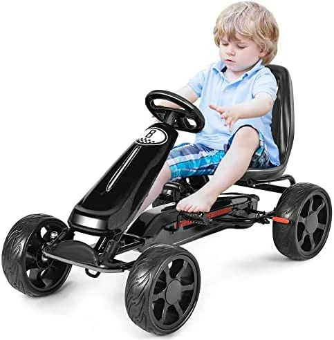 Budget π Costzon Pedal Go Kart For Kids, 4 Wheel Powered Ride On Car, Outdoor Indoor Pedal On Foot Racer Toys With Adjustable Seat, Clutch, Brake, EVA Wheels For Boys π§ Girls Gift (Black) π 8 Budget π Costzon Pedal Go Kart For Kids, 4 Wheel Powered Ride On Car, Outdoor Indoor Pedal On Foot Racer Toys With Adjustable Seat, Clutch, Brake, EVA Wheels For Boys π§ Girls Gift (Black) π - Image 8