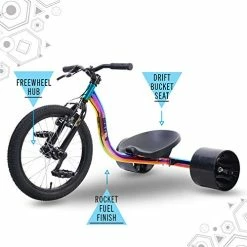 Discount 👏 Sullivan Junior Drift Trike, 18 Inch Big Wheel Slider For Drifting, Premium Quality, Durable Rear Wheels, Bucket Seat With 2 Positions, Powerful Brake, Multiple Colors, For Kids Age 6 Years And Up Black/neo Chrome ⌛ -Kids' Tricycles Sales 41wjiBUF4rL
