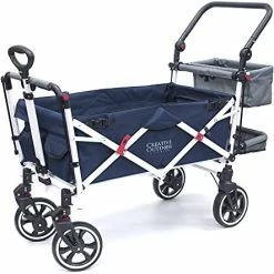 Best Pirce 🥰 Creative Outdoor Distributor Creative Outdoor Push Pull Collapsible Folding Wagon | Titanium Series Plus | Beach Park Garden & Tailgate Red With Canopy 🛒 -Kids' Tricycles Sales 41wyaNBJ MS. AC