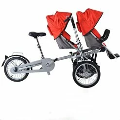 Cheapest 🔔 Xinmier Multifunctional Push Ride Dual Mode Folding Tricycle, Parent-Child Vehicle, Bicycle, Suitable For One Child Or Twins,Folding Tricycle ( Color : Blue , Size : Twin ) ⌛