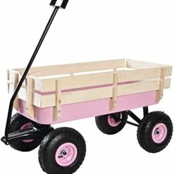 Buy 🔥 ZeHuoGe Outdoor Sport Blue Wagon All Terrain Pulling W/Removable Wooden Side Panels Air Tires Big Foot Panel Wagon 176 Lbs. Weight Capacity Sturdy All Steel Wagon Bed, Children Kids' Pull-Along Wagons (Blue) 😀 -Kids' Tricycles Sales 41yy9r1dbL. AC