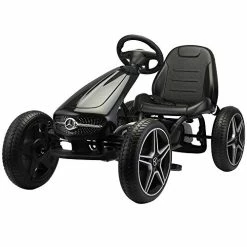 Wholesale 💯 Sandinrayli 4 Wheel Pedal Go Kart, Kid’s Ride-on Mercedes-Benz Bicycle Kart With Optional Installation Position Manual Brake Lever Music And Horn (Black) 🎁