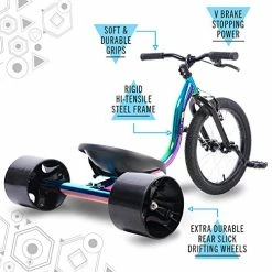 Discount 👏 Sullivan Junior Drift Trike, 18 Inch Big Wheel Slider For Drifting, Premium Quality, Durable Rear Wheels, Bucket Seat With 2 Positions, Powerful Brake, Multiple Colors, For Kids Age 6 Years And Up Black/neo Chrome ⌛ -Kids' Tricycles Sales 5102c7BcSXL