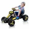 Best reviews of 😀 Go Kart For Kids, 4-Wheel Pedal Powered Car W/ 3-Position Adjustable Seat, Steering Wheel & Anti-Slip Wheels, Outdoor Quad Racing Ride On Toy Car For Boys & 👧 Girls, Ages 3-7 (Black) 😉