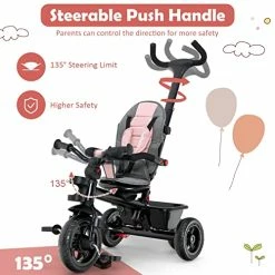 Best reviews of ❤️ BABY JOY Tricycle, 5 In 1 Toddler Bike W/ Removable Push Handle, Reversible Seat, EVA Wheel, Adjustable Canopy, Cup Holder & Storage, Ideal For Kids 1.5-5 Years Old, Tricycle For Toddler (Pink) 🥰 13 Best reviews of ❤️ BABY JOY Tricycle, 5 In 1 Toddler Bike W/ Removable Push Handle, Reversible Seat, EVA Wheel, Adjustable Canopy, Cup Holder & Storage, Ideal For Kids 1.5-5 Years Old, Tricycle For Toddler (Pink) 🥰 -Kids' Tricycles Sales 517NYcKkQAL