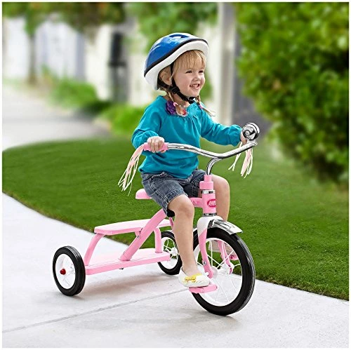 New π Classic Pink Dual Deck Tricycle Ride On, 31.5L X 24.5W X 21.5H In π 4 New π Classic Pink Dual Deck Tricycle Ride On, 31.5L X 24.5W X 21.5H In π - Image 4