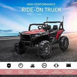 Cheap 🔥 Aosom 12V Kids Ride On Car Electric Off-Road UTV Truck Toy With Parental Remote Control, Suspensions, USB, Bluetooth, 3 Speeds & 4 Motors, Camo Red ✨ -Kids' Tricycles Sales 51CabvIk0xL