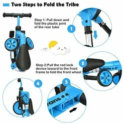 Best reviews of 👏 Kids Tricycles With 3 Wheels, Folding Rider Trike For Toddler 1-4 Years Old, Baby Balance Training Bike Perfect As Boys 👧 Girls Walking Bicycle With Detachable Pedal (2 In 1 Foldable, Blue) 🥰 -Kids' Tricycles Sales 51CsDGdLjhL