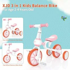 Hot Sale ⭐ 3 In 1 Toddler Bike For 18 Months To 3 Years Old Boy Girl Toddler Tricycle Kids Trikes For Toddler Tricycles Baby Bike Infant Trike Pink 🔔