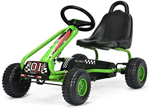 Hot Sale 🥰 Costzon Kids Pedal Go Kart, 4 Wheel Pedal Powered Ride On Toys, Outdoor Racer Pedal Car With Adjustable Seat, Handbrake & Non-Slip Wheels, Pedal On Foot On Kart Gift For Boys 👧 Girls(Green) 🔔 6 Hot Sale 🥰 Costzon Kids Pedal Go Kart, 4 Wheel Pedal Powered Ride On Toys, Outdoor Racer Pedal Car With Adjustable Seat, Handbrake & Non-Slip Wheels, Pedal On Foot On Kart Gift For Boys 👧 Girls(Green) 🔔 - Image 6