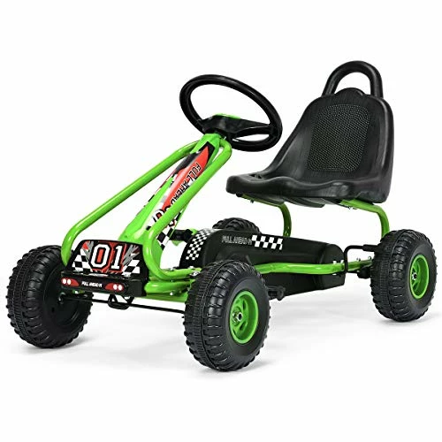 Hot Sale 🥰 Costzon Kids Pedal Go Kart, 4 Wheel Pedal Powered Ride On Toys, Outdoor Racer Pedal Car With Adjustable Seat, Handbrake & Non-Slip Wheels, Pedal On Foot On Kart Gift For Boys 👧 Girls(Green) 🔔 1 Hot Sale 🥰 Costzon Kids Pedal Go Kart, 4 Wheel Pedal Powered Ride On Toys, Outdoor Racer Pedal Car With Adjustable Seat, Handbrake & Non-Slip Wheels, Pedal On Foot On Kart Gift For Boys 👧 Girls(Green) 🔔