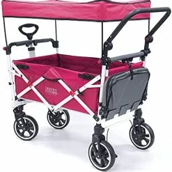 Best Pirce 🥰 Creative Outdoor Distributor Creative Outdoor Push Pull Collapsible Folding Wagon | Titanium Series Plus | Beach Park Garden & Tailgate Red With Canopy 🛒 -Kids' Tricycles Sales 51GyeL9iV4S. AC