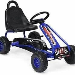Top 10 😍 HONEY JOY Go Kart For Kids, 4 Wheel Pedal Powered Go Cart With Steering Wheels & Adjustable Seat, Safety Hand Brake, Non-Slip Tires, Outdoor Off-Road Racer Ride On Pedal Car For Boy Girl (Black) 😉 -Kids' Tricycles Sales 51H9X8bNceL. AC