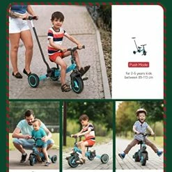 Top 10 🌟 Besrey 7-in-1 Toddler Bike With Parent Steering Push Handle For 1，2，3，4，5 Years Old 👧 Girls And Boys, Foldable Kids Push Trike, Toddler Tricycle With Removable Pedals, Height Adjustable Seat Green ✨ -Kids' Tricycles Sales 51HG0uKo1rL