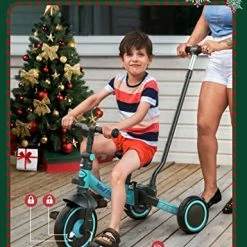 Top 10 🌟 Besrey 7-in-1 Toddler Bike With Parent Steering Push Handle For 1，2，3，4，5 Years Old 👧 Girls And Boys, Foldable Kids Push Trike, Toddler Tricycle With Removable Pedals, Height Adjustable Seat Green ✨ -Kids' Tricycles Sales 51HtfZOBtxL