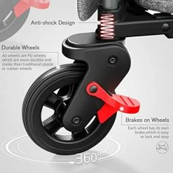 Budget 🛒 EVER ADVANCED Foldable Wagon Stroller For 2 Kids & Cargo, Collapsible Folding Toddler Wagon With Removable Canopy, Adjustable 5-Point Harness, Lightweight Carry-on Stroller For Airplane With Carry Bag 🛒 -Kids' Tricycles Sales 51JGkOLqECL