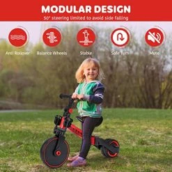 Best reviews of 🛒 3-in-1 Toddler Tricycle - Kids Riding Toys With Removable Pedal, Adjustable Seat, Non-Slip Handlebars - Convert To Push Bike, Balance Bike & 3-Wheeler - Suitable For Children Ages 2-4 Years Old 😍 -Kids' Tricycles Sales 51Jko8lfblL
