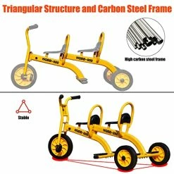 Hot Sale ⭐ WOGDKS Kids Tandem Trike For Riders Ages 3+,Double Seat Toddler Tricycle,Front Big Wheel,Non-Inflatable Wheels,Kids Outdoor Playground Riding Activity,Classroom,Daycare,Preschool Tricycle Red 1 🤩 -Kids' Tricycles Sales 51KXGv4umVL