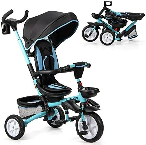 Best deal ๐ BABY JOY Tricycle, 7 In 1 Folding Toddler Bike W/ Removable Push Handle, Rotatable Seat, Adjustable Canopy, Safety Harness, Storage, Cup Holder, Trike For 1-5 Year Old, Tricycle For Toddlers (Pink) ๐ 6 Best deal ๐ BABY JOY Tricycle, 7 In 1 Folding Toddler Bike W/ Removable Push Handle, Rotatable Seat, Adjustable Canopy, Safety Harness, Storage, Cup Holder, Trike For 1-5 Year Old, Tricycle For Toddlers (Pink) ๐ - Image 6