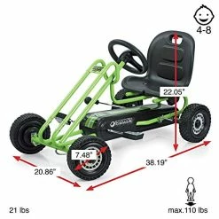 Discount 💯 Lightning - Pedal Go Kart | Pedal Car | Ride On Toys For Boys & 👧 Girls With Ergonomic Adjustable Seat & Sharp Handling - Race Green 🛒