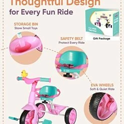 Best deal π 2 In 1 Kids Tricycles Age 18 Month To 3 Years, EVA Wheels Upgraded, Gift Toddler Tricycle, Trikes For Toddlers 2 To 3 Year Old With Push Handle And Duck Bell, Pink Eva Wheel-blue π₯ 14 Best deal π 2 In 1 Kids Tricycles Age 18 Month To 3 Years, EVA Wheels Upgraded, Gift Toddler Tricycle, Trikes For Toddlers 2 To 3 Year Old With Push Handle And Duck Bell, Pink Eva Wheel-blue π₯ -Kids' Tricycles Sales 51Ky1gAM22L