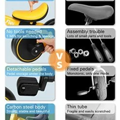 Discount ⭐ LOL-FUN 3 In 1 Kids Tricycle For Toddlers Ages 1-3 Bicycle Toy For 1 2 Year Old Boys 👧 Girls Gift With Easy Assembly Removable Pedal Midnight Blue 🔥 12 Discount ⭐ LOL-FUN 3 In 1 Kids Tricycle For Toddlers Ages 1-3 Bicycle Toy For 1 2 Year Old Boys 👧 Girls Gift With Easy Assembly Removable Pedal Midnight Blue 🔥 -Kids' Tricycles Sales 51L6rbI4XiL