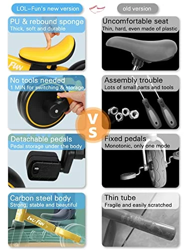 Discount ⭐ LOL-FUN 3 In 1 Kids Tricycle For Toddlers Ages 1-3 Bicycle Toy For 1 2 Year Old Boys 👧 Girls Gift With Easy Assembly Removable Pedal Midnight Blue 🔥 3 Discount ⭐ LOL-FUN 3 In 1 Kids Tricycle For Toddlers Ages 1-3 Bicycle Toy For 1 2 Year Old Boys 👧 Girls Gift With Easy Assembly Removable Pedal Midnight Blue 🔥 - Image 3