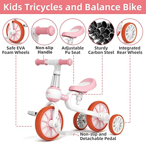 Budget π― GLAF Toddler Tricycle For 1-3 Years Olds Kids Trike Bike For Ages 2 π§ Girls Boys 4 In 1 Toddlers Bike With Push Handle Removable Pedal And Adjustable Seat Height Blue π₯° 5 Budget π― GLAF Toddler Tricycle For 1-3 Years Olds Kids Trike Bike For Ages 2 π§ Girls Boys 4 In 1 Toddlers Bike With Push Handle Removable Pedal And Adjustable Seat Height Blue π₯° - Image 5