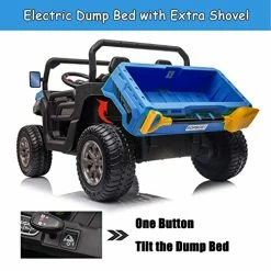 Flash Sale 😉 Sopbost 24V Ride On Toys For Big Kids 2 Seater Battery Powered Cars For Kids Side By Side UTV With 2x200W Motor Electric Ride On Dump Truck W/ Electric Dump Bed/Shovel, EVA Wheels, USB, AUX (Blue) 🌟 -Kids' Tricycles Sales 51NW5KxnvuL