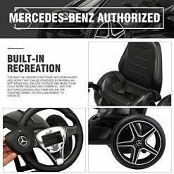Wholesale 💯 Sandinrayli 4 Wheel Pedal Go Kart, Kid’s Ride-on Mercedes-Benz Bicycle Kart With Optional Installation Position Manual Brake Lever Music And Horn (Black) 🎁 -Kids' Tricycles Sales 51OHdxygqUL
