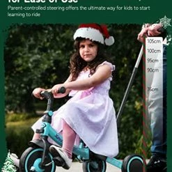 Top 10 🌟 Besrey 7-in-1 Toddler Bike With Parent Steering Push Handle For 1，2，3，4，5 Years Old 👧 Girls And Boys, Foldable Kids Push Trike, Toddler Tricycle With Removable Pedals, Height Adjustable Seat Green ✨