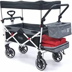 Best Pirce 🥰 Creative Outdoor Distributor Creative Outdoor Push Pull Collapsible Folding Wagon | Titanium Series Plus | Beach Park Garden & Tailgate Red With Canopy 🛒 -Kids' Tricycles Sales 51RLQV1iQDL. AC