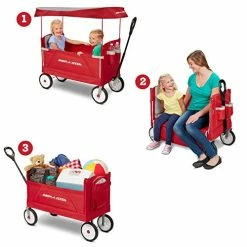 Cheapest 😍 3-In-1 EZ Folding, Outdoor Collapsible Wagon For Kids & Cargo, Red Folding Wagon 🌟