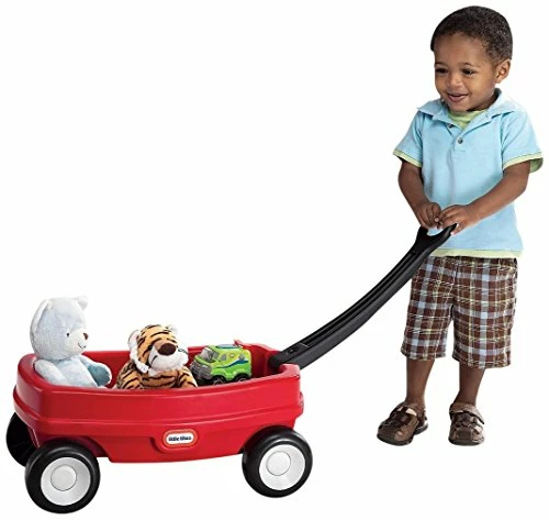 Outlet 🌟 ' Wagon – Red And Black, Indoor And Outdoor Play, Easy Assembly, Made Of Tough Plastic Inside And Out, Handle Folds For Easy Storage | Kids 18 🥰 4 Outlet 🌟 ' Wagon – Red And Black, Indoor And Outdoor Play, Easy Assembly, Made Of Tough Plastic Inside And Out, Handle Folds For Easy Storage | Kids 18 🥰 - Image 4
