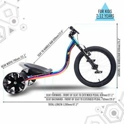 Discount 👏 Sullivan Junior Drift Trike, 18 Inch Big Wheel Slider For Drifting, Premium Quality, Durable Rear Wheels, Bucket Seat With 2 Positions, Powerful Brake, Multiple Colors, For Kids Age 6 Years And Up Black/neo Chrome ⌛ -Kids' Tricycles Sales 51Sxo8iTvvL