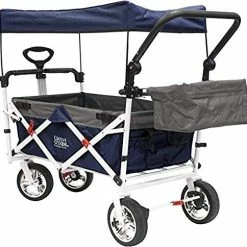 Hot Sale π Creative Outdoor Distributor Push Pull Collapsible Folding Wagon Stroller For Kids, With Canopy (Navy) π