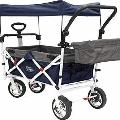 Hot Sale 🎉 Creative Outdoor Distributor Push Pull Collapsible Folding Wagon Stroller For Kids, With Canopy (Navy) 🎉 -Kids' Tricycles Sales 51Tj9Sss0DL. AC