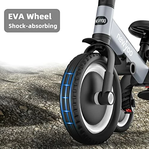 Best Sale 👍 Newyoo 5 In 1 Toddler Tricycle With Parent Steering Push Handle For 1,2,3 Years Old Boys And 👧 Girls, Kids Push Trike, Toddler Bike With Removable Pedals, Adjustable Seat And Handle (Grey) Yellow-006 😀 4 Best Sale 👍 Newyoo 5 In 1 Toddler Tricycle With Parent Steering Push Handle For 1,2,3 Years Old Boys And 👧 Girls, Kids Push Trike, Toddler Bike With Removable Pedals, Adjustable Seat And Handle (Grey) Yellow-006 😀 - Image 4