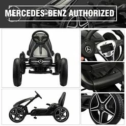 Wholesale 💯 Sandinrayli 4 Wheel Pedal Go Kart, Kid’s Ride-on Mercedes-Benz Bicycle Kart With Optional Installation Position Manual Brake Lever Music And Horn (Black) 🎁 -Kids' Tricycles Sales 51YBr6r4ZlL