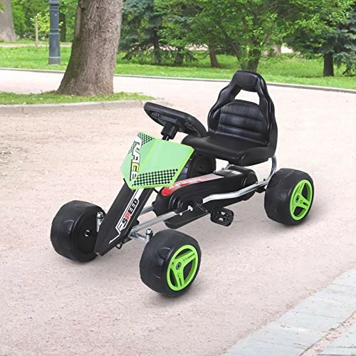 Discount π₯ Aosom Kids Go Kart, 4 Wheeled Ride On Pedal Car, Racer For 3 Years, For Boys And π§ Girls, Outdoor - Green β¨ 2 Discount π₯ Aosom Kids Go Kart, 4 Wheeled Ride On Pedal Car, Racer For 3 Years, For Boys And π§ Girls, Outdoor - Green β¨ - Image 2